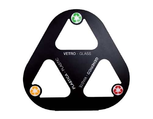 Contenitore in metallo laccato nero 3 scomparti top