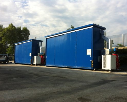 container 4 piani e.i.120 con impianto di climatizzazione atex e impianto antincendio automatico a gas